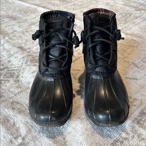 Sperry duck boots black with quilted interior sz 6.5